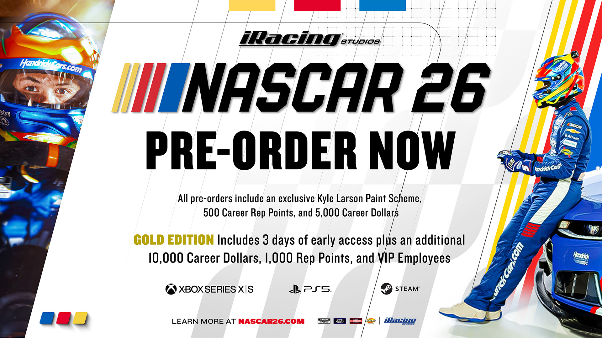 NASCAR and iRacing Studios Debut Official Gameplay Trailer, Open Pre-orders for NASCAR 26
